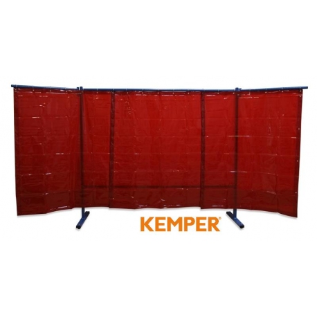 3-częściowa ścianka ochronna z zasłoną foliową Kemper czerwona 70 600 551